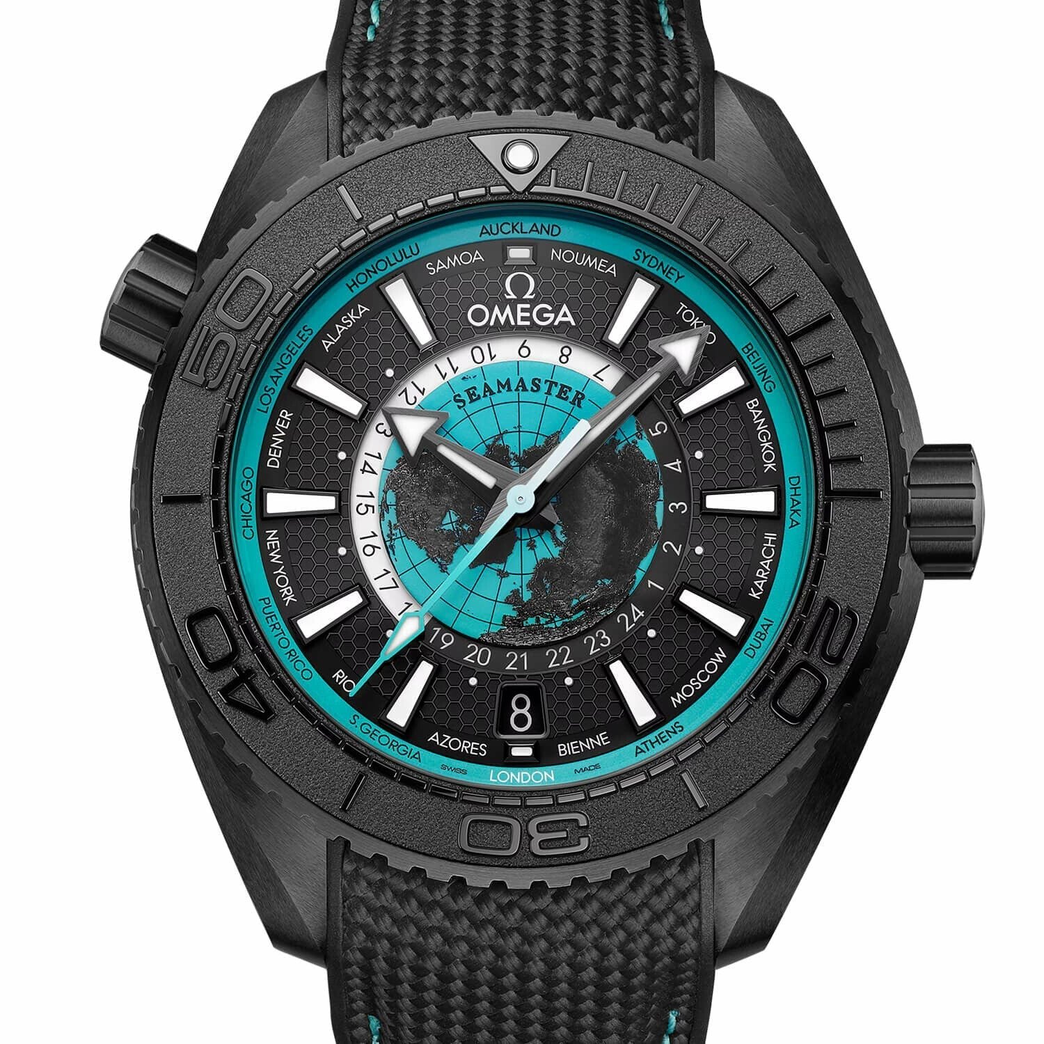 OMEGA Seamaster Planet Ocean 45,5 mm / GMT Worldtimer – Bracelet – Bild 4