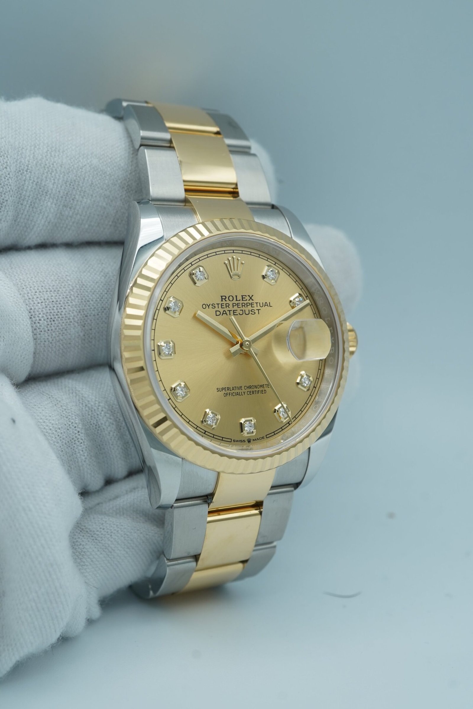Rolex Datejust 36 mm / Champagne Diamond – Oyster – Bild 5